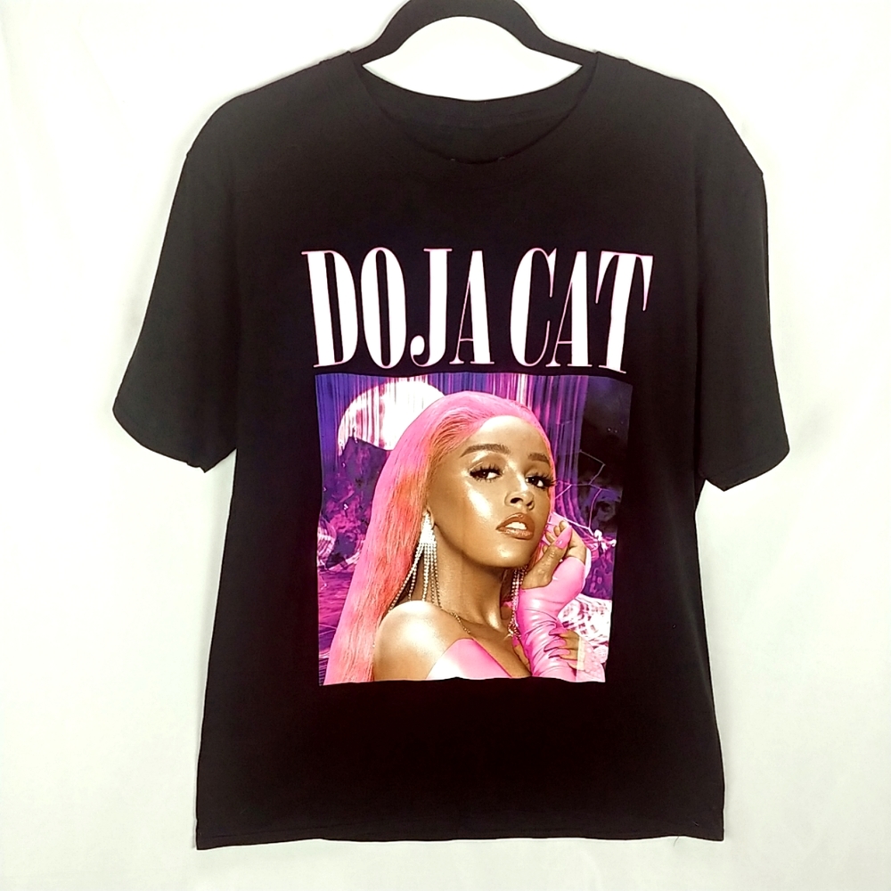 Doja Cat Tee Women XL Black Pink Short Sleeve